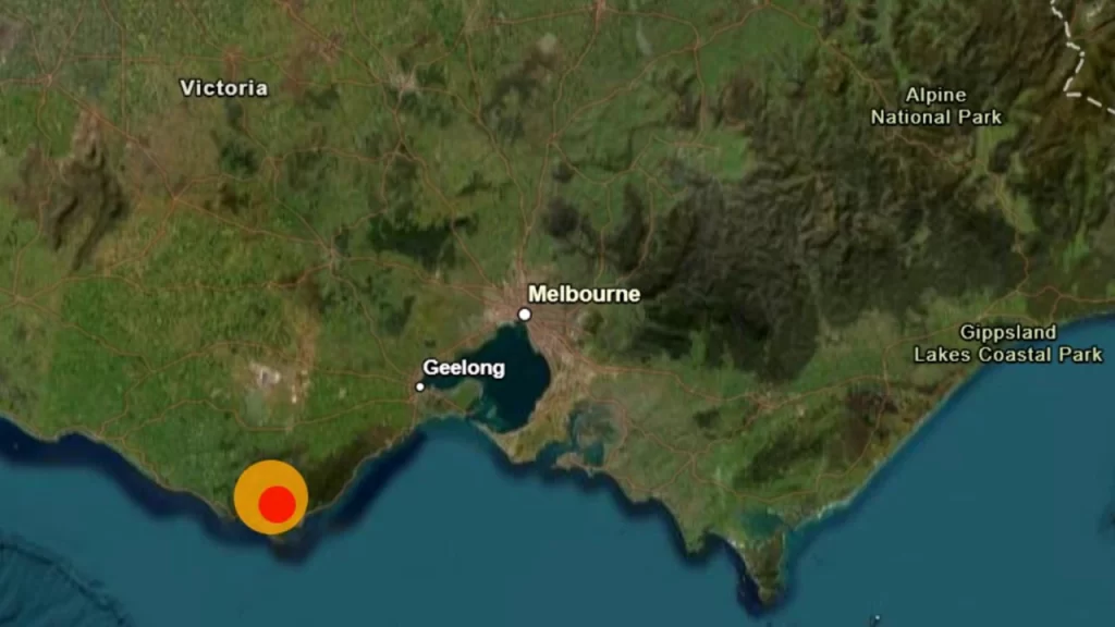 The earthquake originated close to the famed Great Ocean Road, yet its impact reverberated all the way to Melbourne. Image Credit: Geoscience Australia.